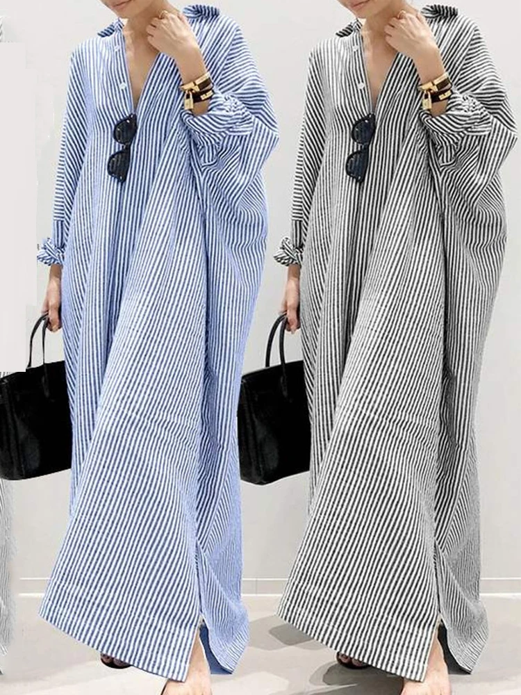 Longline Cardigan Knit - Summer Dress Cotton Linen Striped Cardigan