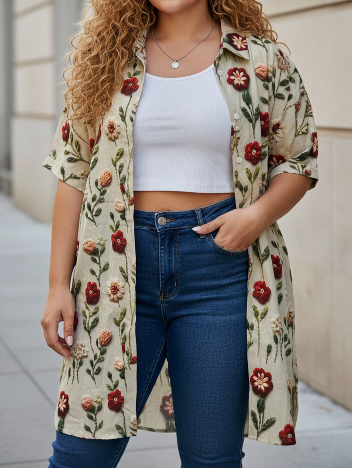 Women'S Fashion Knitwear - Plus Size Women's Longline Oversized Shirt
