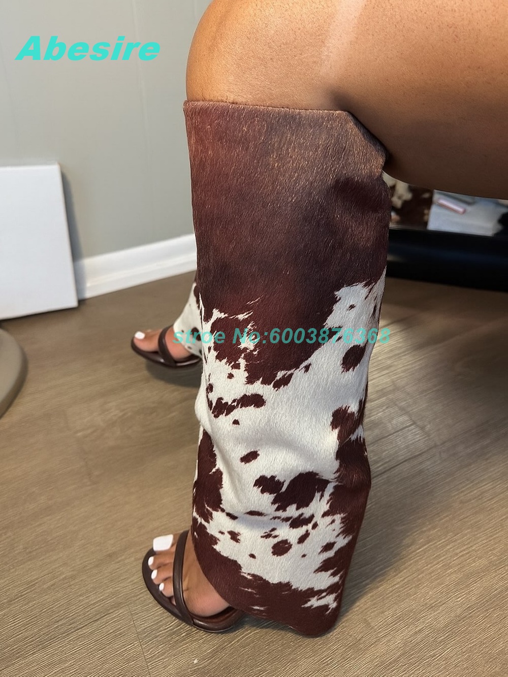 Cow Pattern Patchwork Suede Sa – Women'S Fashion Boots Bewertung und Preis