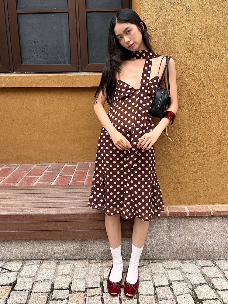 Nibber Polka Dot Print 3-Piece – V Neck Cami Top Bewertung und Preis