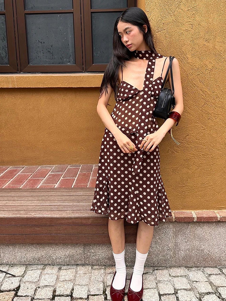Nibber Polka Dot Print 3-Piece – V Neck Cami Top Bewertung und Preis