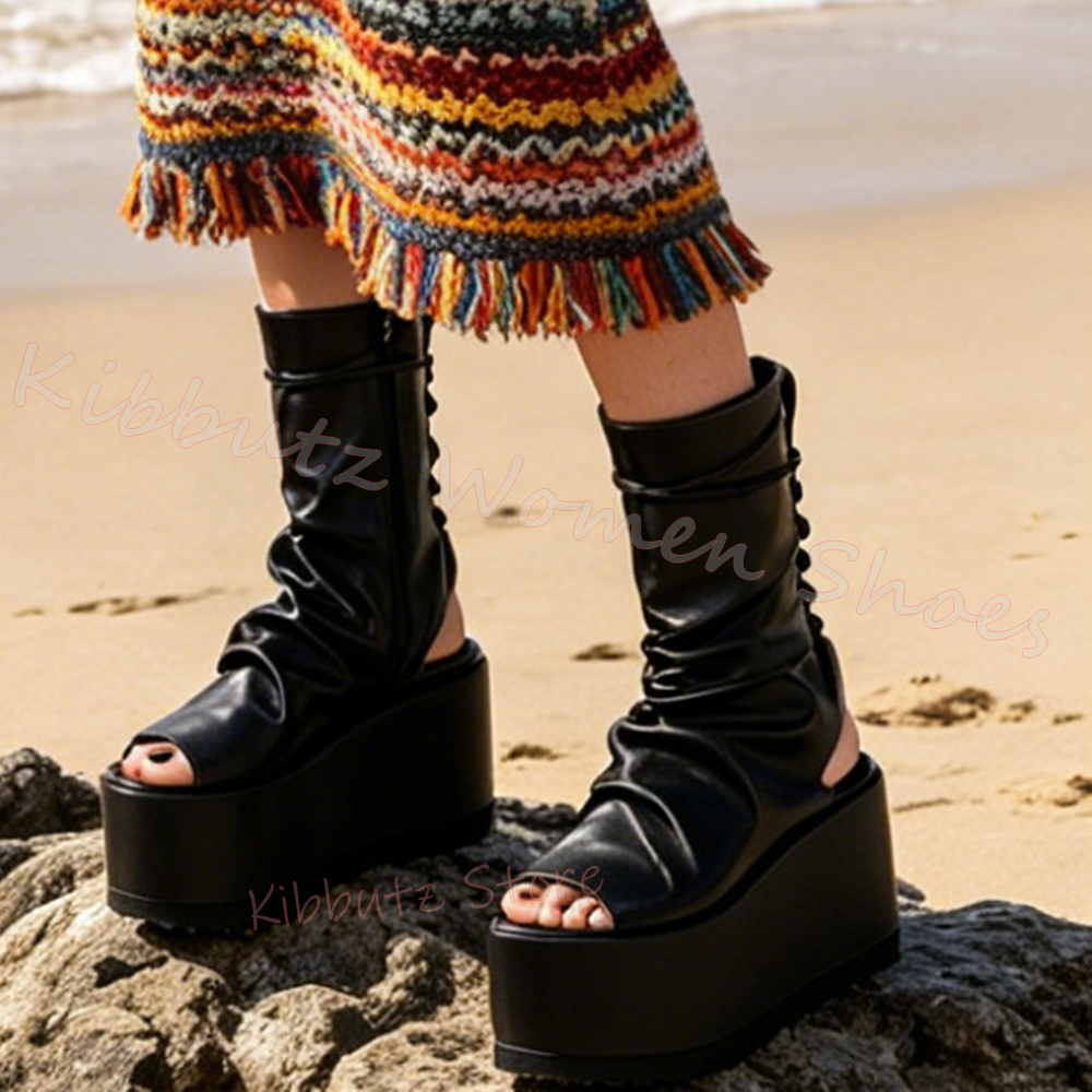 Lace-Up Thick Bottom Sandals P – Women'S Fashion Boots Bewertung und Preis
