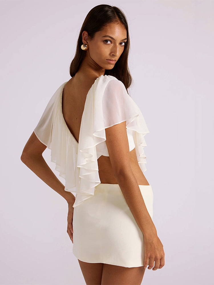 Absobe Women Chiffon Ruffle Mi – V Neck Cami Top Bewertung und Preis