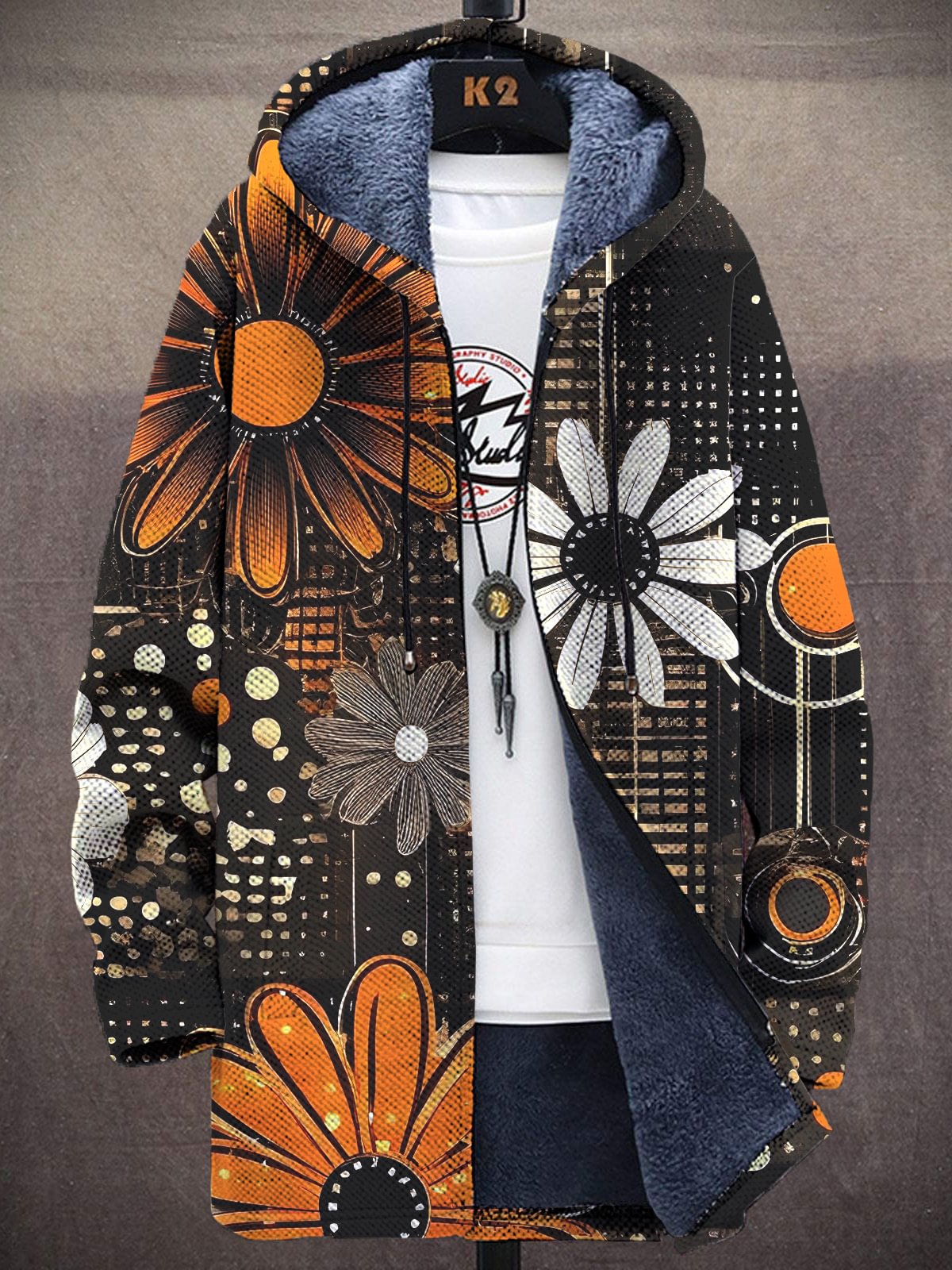 Unisex Colorful Flowers Print  – Longline Cardigan Knit Bewertung und Preis