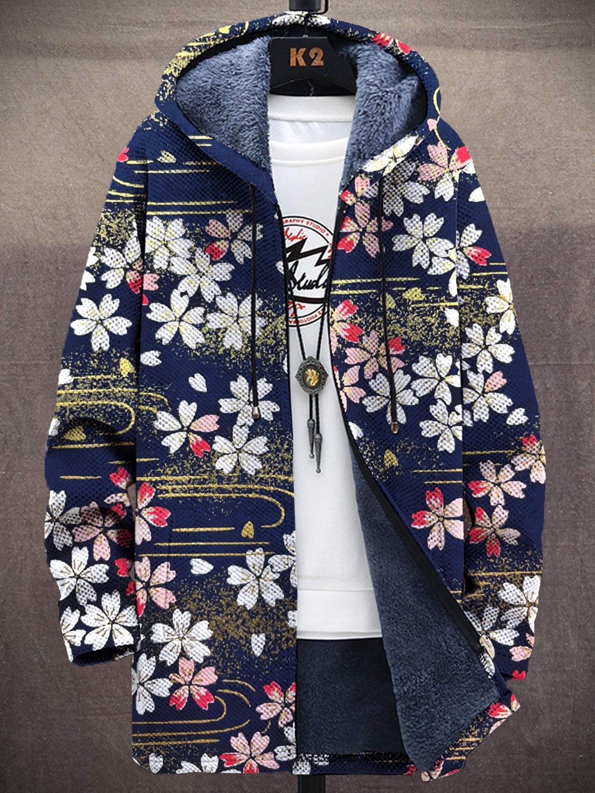 Unisex Colorful Flowers Print  – Longline Cardigan Knit Bewertung und Preis
