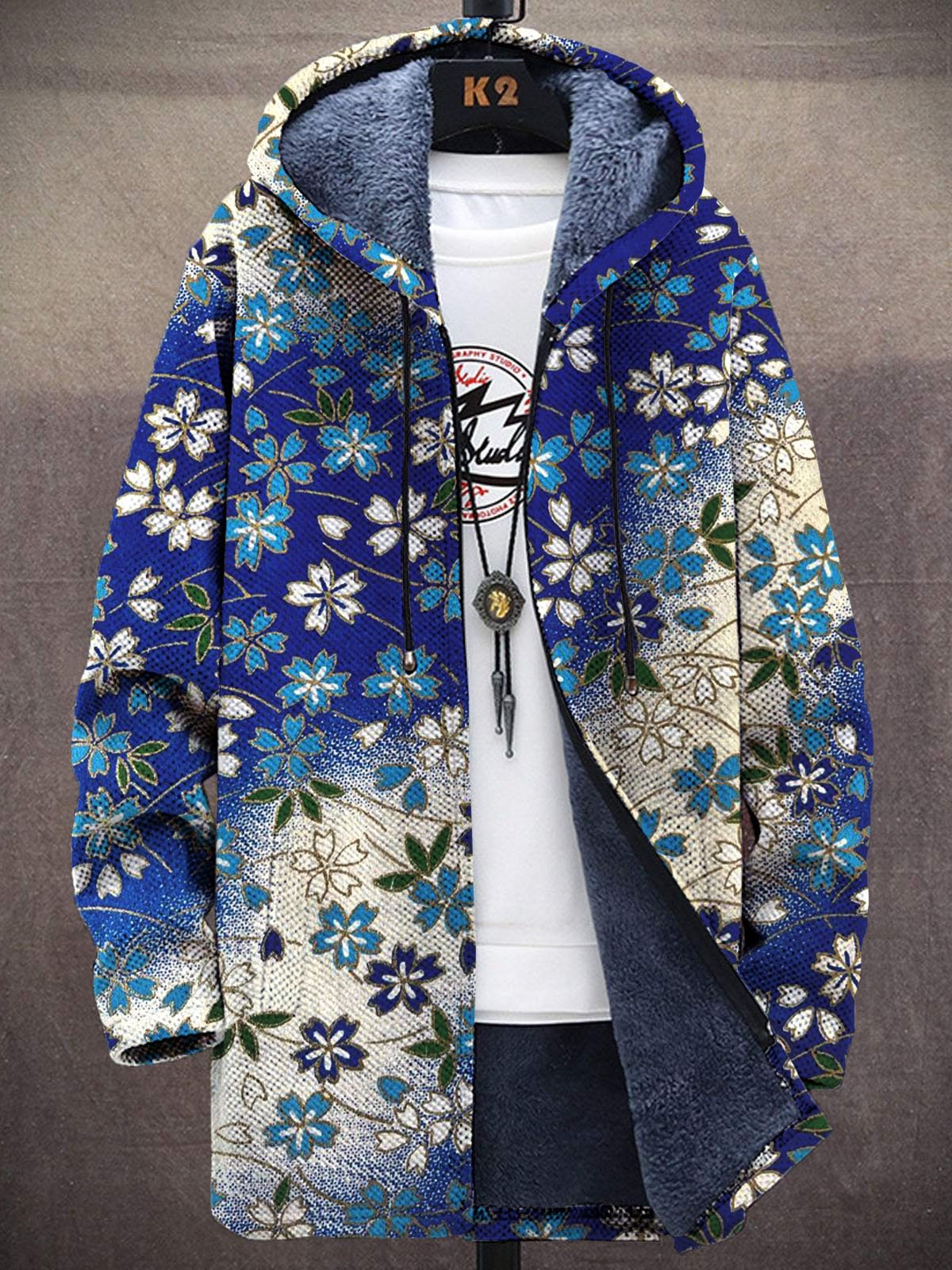 Unisex Colorful Flowers Print  – Longline Cardigan Knit Bewertung und Preis