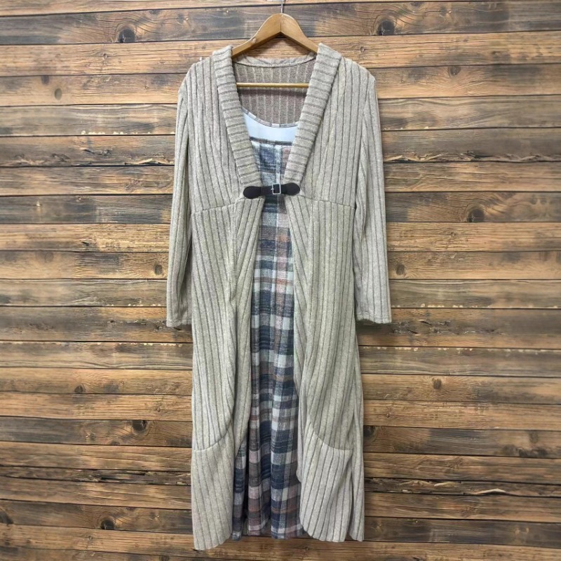 Autumn and Winter Pleated Long – Longline Cardigan Knit Bewertung und Preis