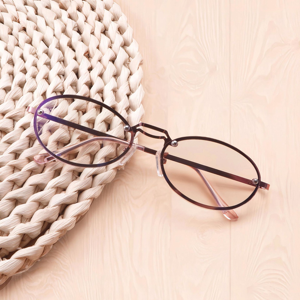 Women's Oval Purple Anti Blue  – Women'S Fashion Glasses With Clear Lenses Bewertung und Preis