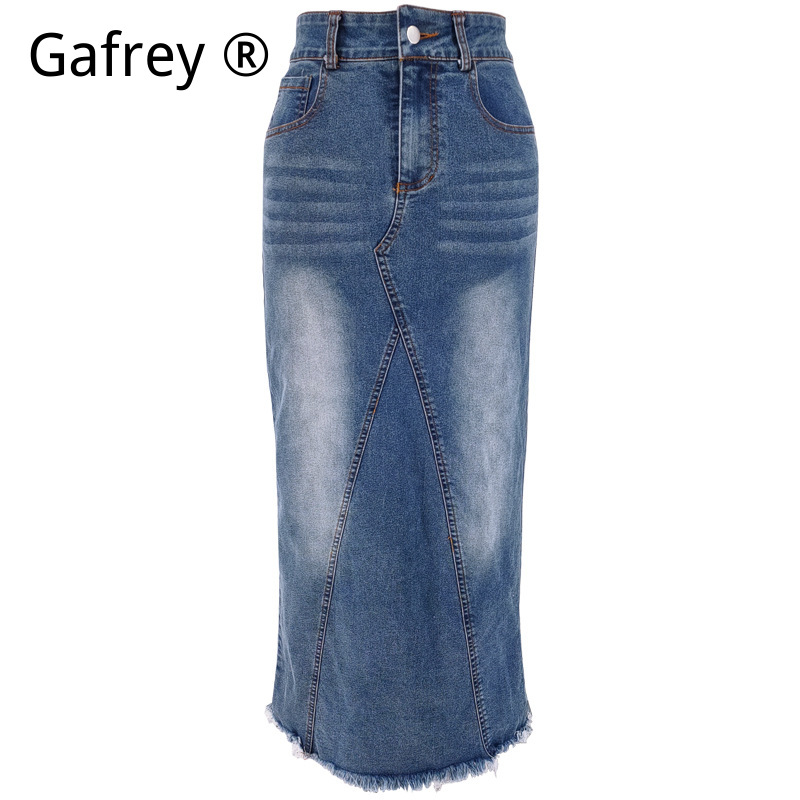 Women Denim Midi Skirt High Wa – Women Fashion Jeans Bewertung und Preis