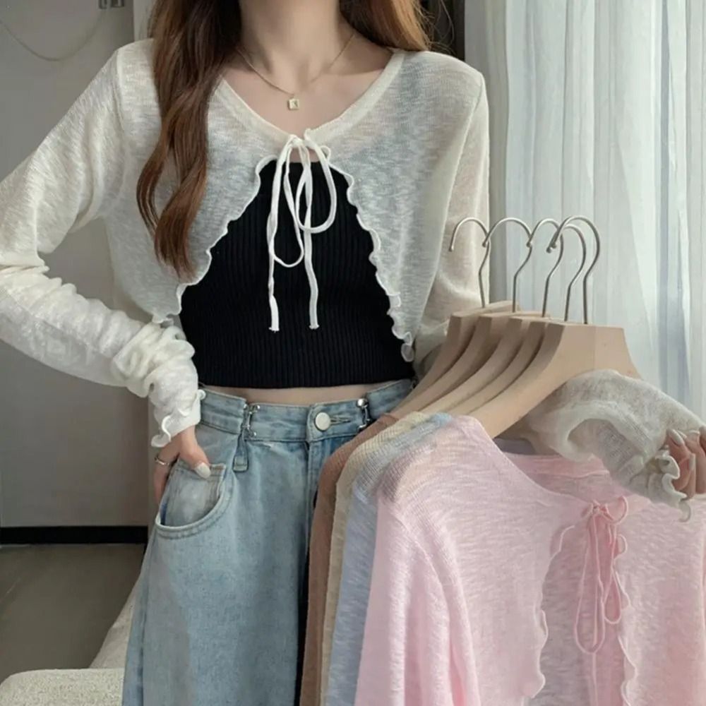 Thin Sunscreen Cardigan Ruffle – Women'S Fashion Knitwear Bewertung und Preis