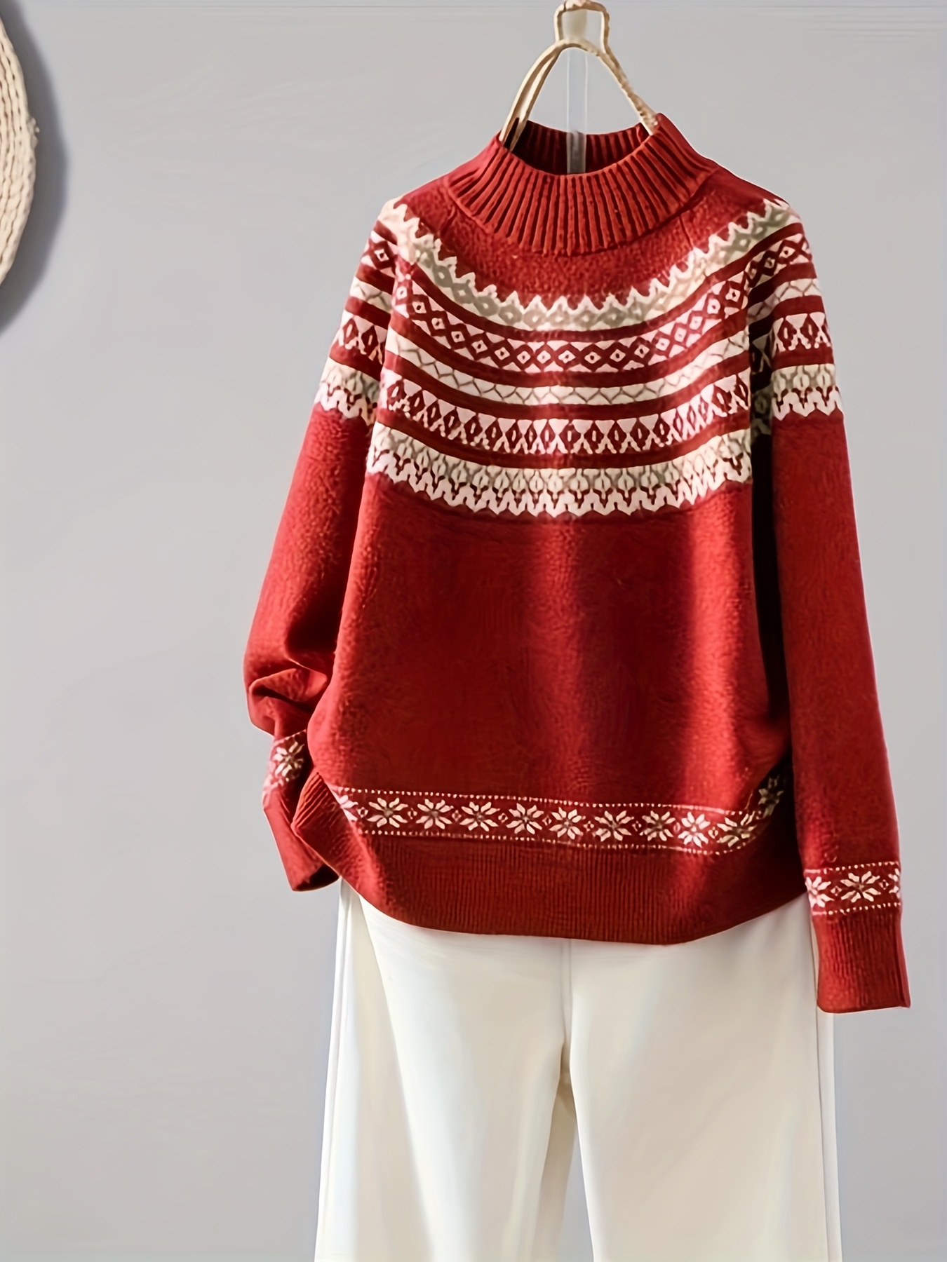 Plus Size Women's French Red C – Women'S Fashion Knitwear Bewertung und Preis