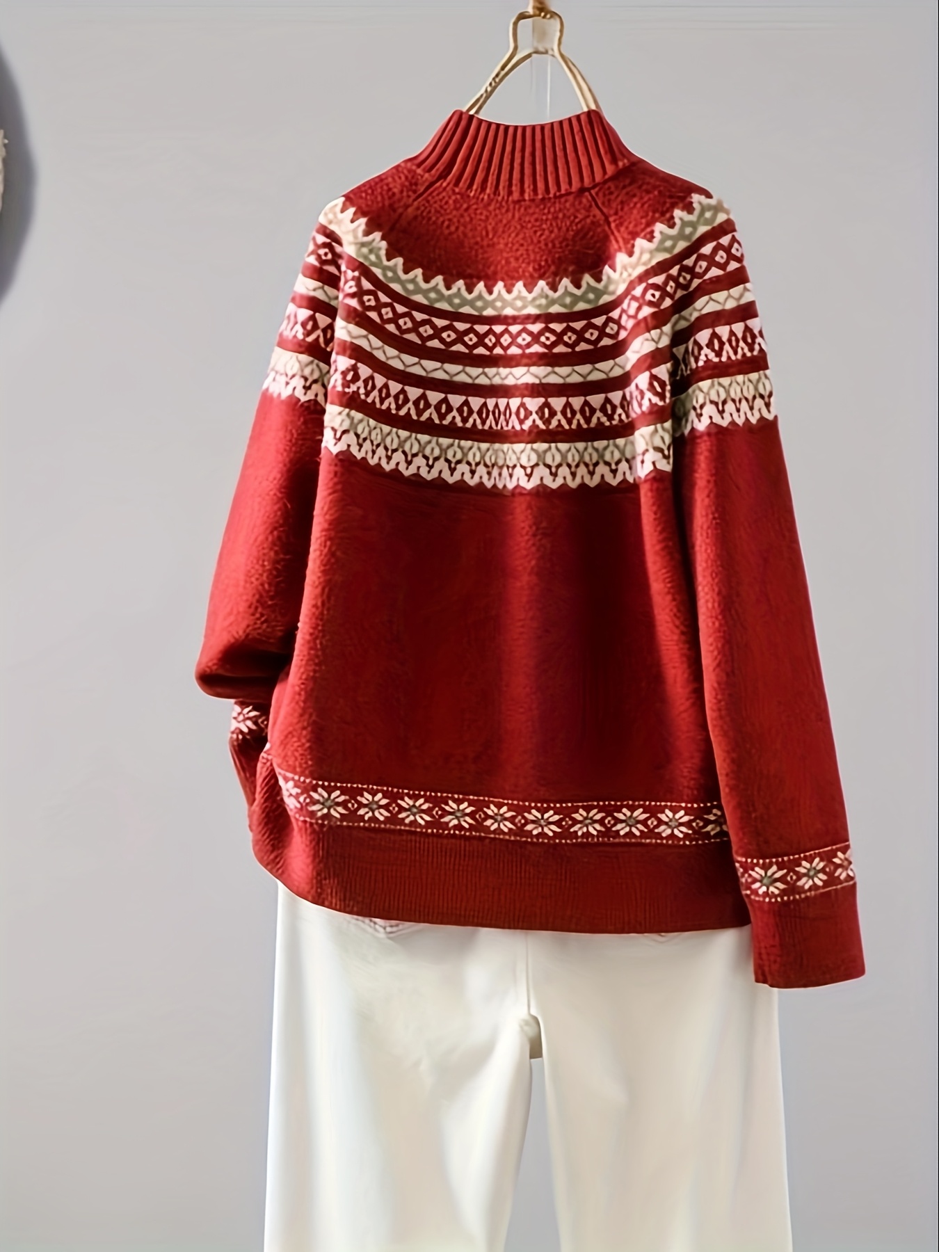 Plus Size Women's French Red C – Women'S Fashion Knitwear Bewertung und Preis