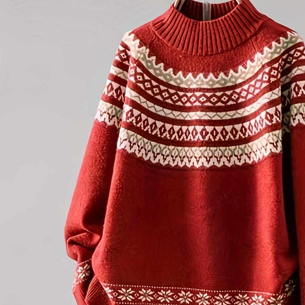 Plus Size Women's French Red C – Women'S Fashion Knitwear Bewertung und Preis