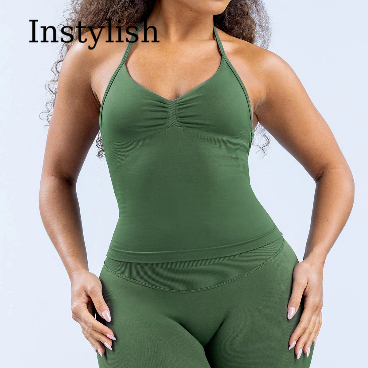 Women Seamless Yoga 2 Piece Se – V Neck Cami Top Bewertung und Preis