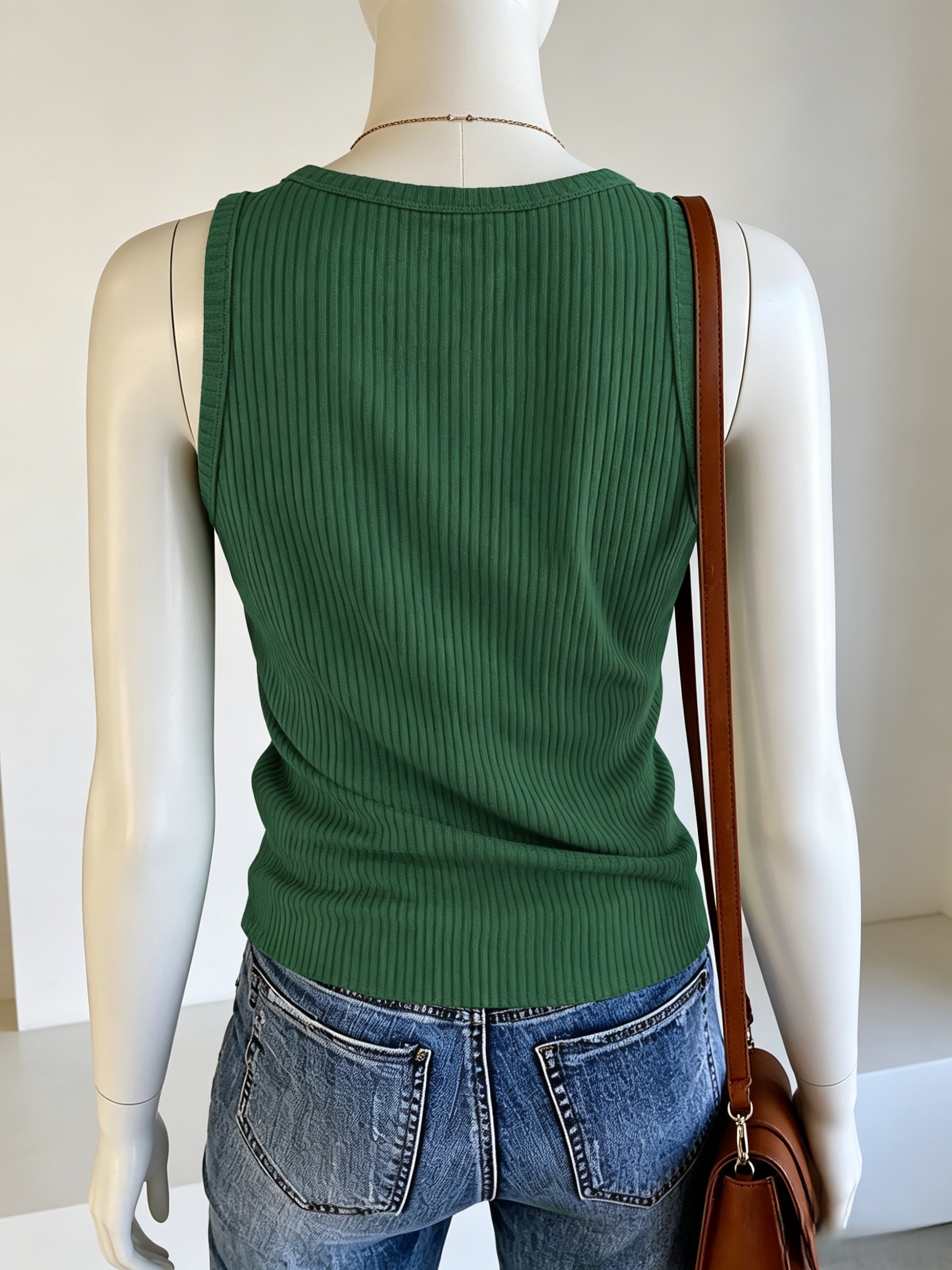Plus Size Women Green Ribbed K – V Neck Cami Top Bewertung und Preis