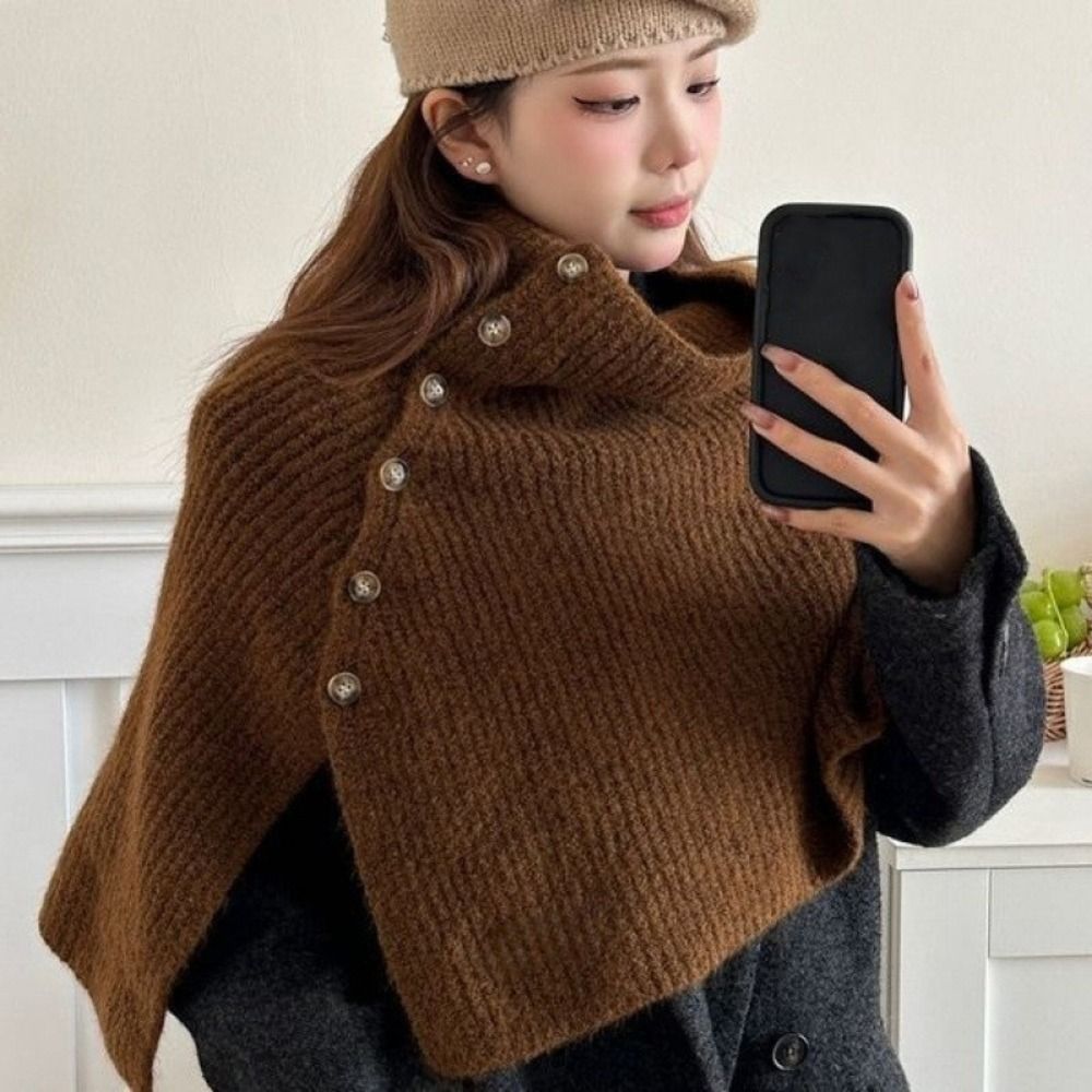 Classic Button Knitted Shawl W – Women'S Fashion Knitwear Bewertung und Preis