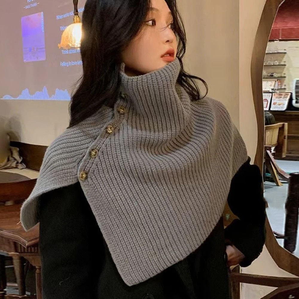 Classic Button Knitted Shawl W – Women'S Fashion Knitwear Bewertung und Preis