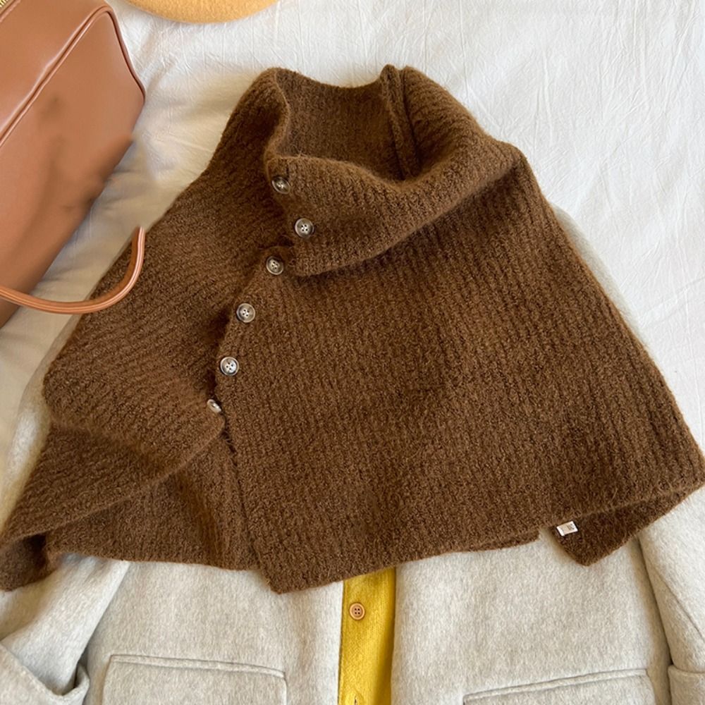 Classic Button Knitted Shawl W – Women'S Fashion Knitwear Bewertung und Preis