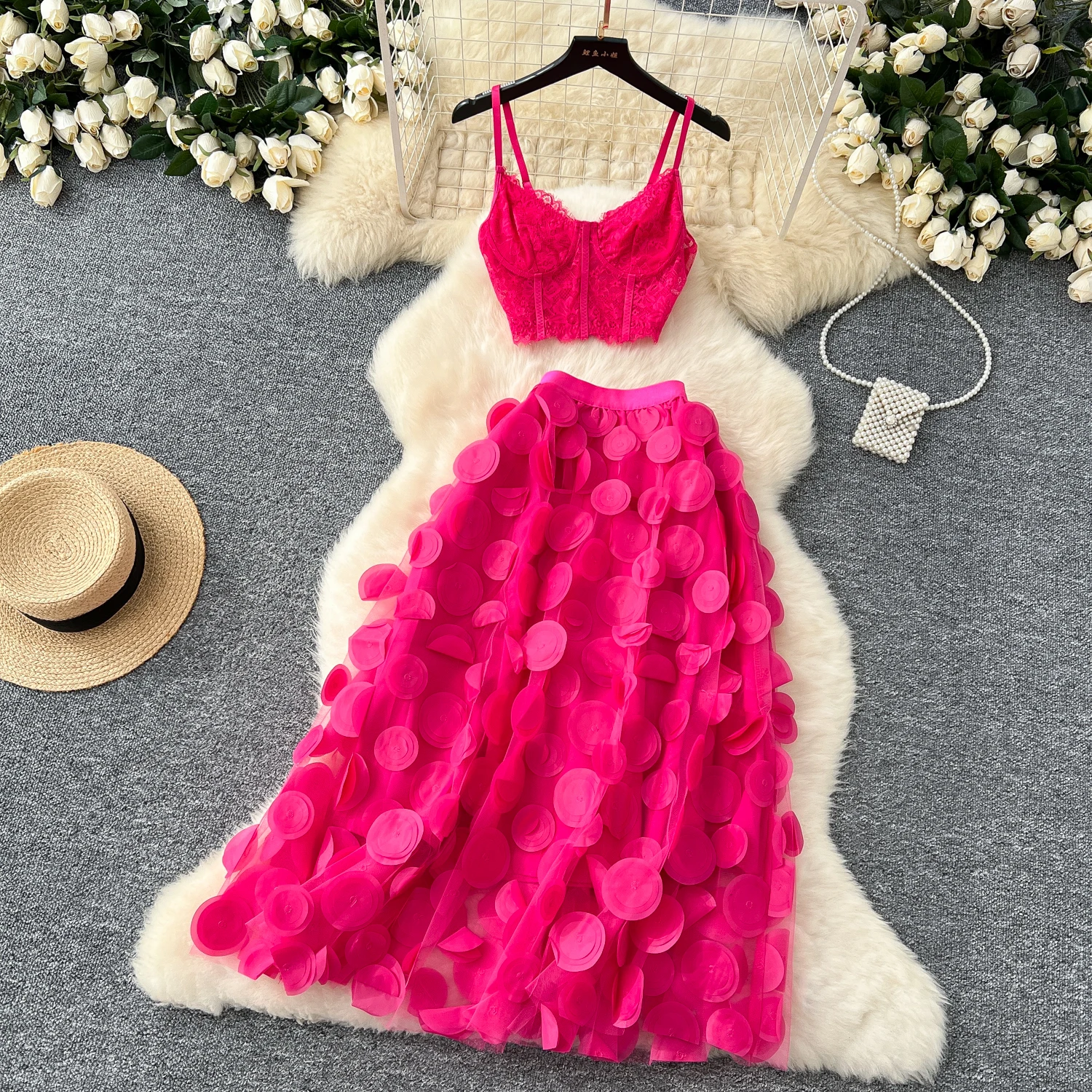 Chic Women Two-Piece Sets Off  – V Neck Cami Top Bewertung und Preis